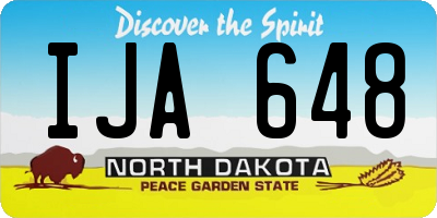ND license plate IJA648