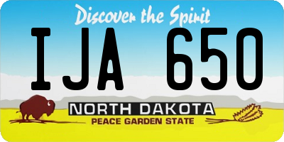 ND license plate IJA650