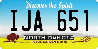 ND license plate IJA651