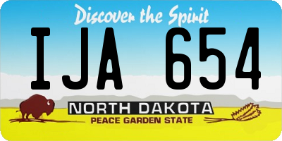 ND license plate IJA654