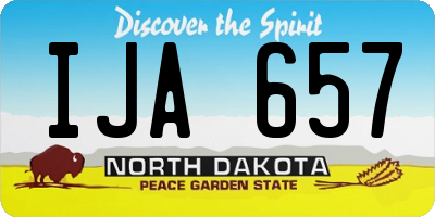 ND license plate IJA657