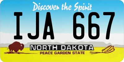 ND license plate IJA667