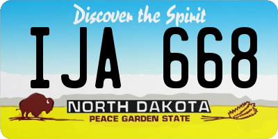ND license plate IJA668
