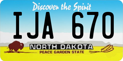 ND license plate IJA670