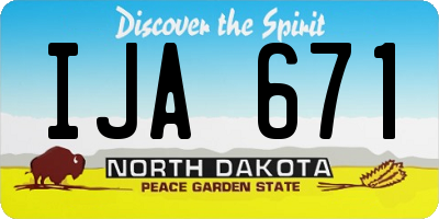 ND license plate IJA671