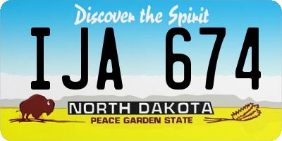 ND license plate IJA674