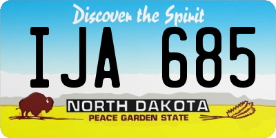 ND license plate IJA685