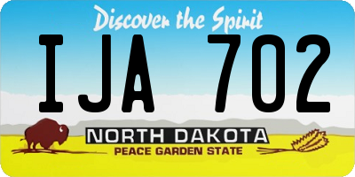 ND license plate IJA702