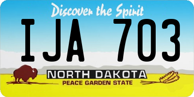 ND license plate IJA703