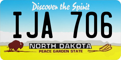 ND license plate IJA706