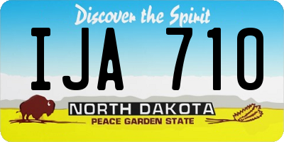 ND license plate IJA710