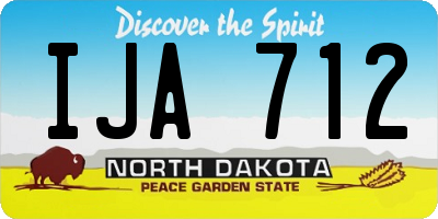 ND license plate IJA712