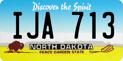 ND license plate IJA713