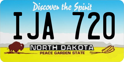 ND license plate IJA720