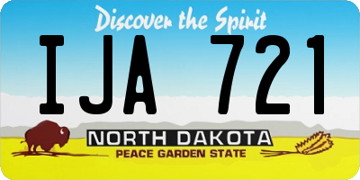 ND license plate IJA721