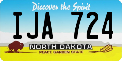 ND license plate IJA724