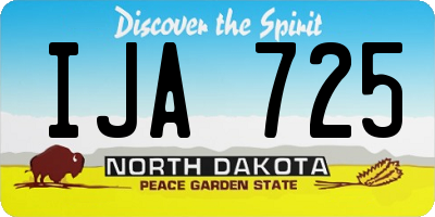 ND license plate IJA725