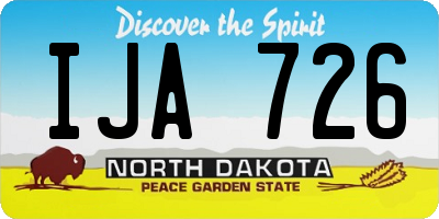 ND license plate IJA726