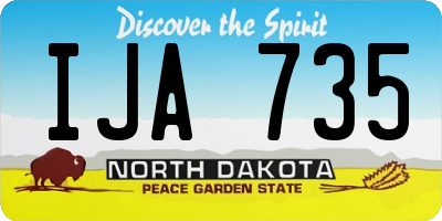 ND license plate IJA735