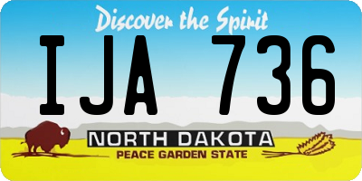ND license plate IJA736