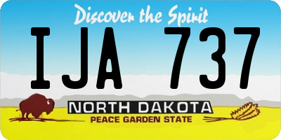 ND license plate IJA737