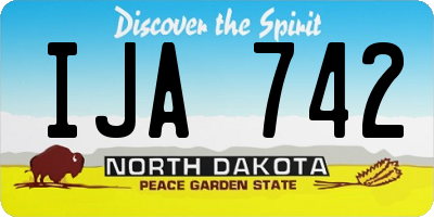 ND license plate IJA742
