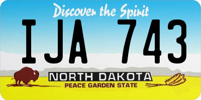ND license plate IJA743