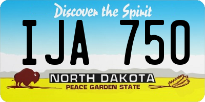 ND license plate IJA750