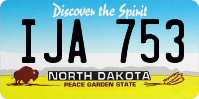 ND license plate IJA753