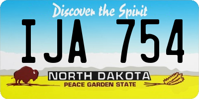 ND license plate IJA754