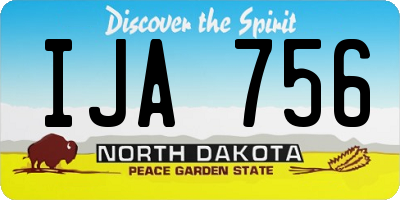 ND license plate IJA756