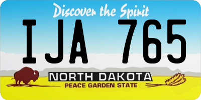 ND license plate IJA765