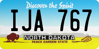 ND license plate IJA767