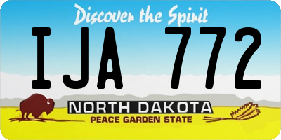 ND license plate IJA772