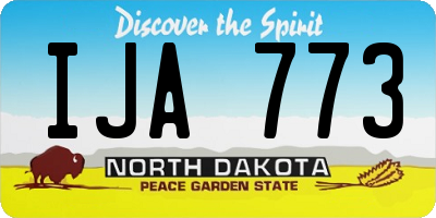 ND license plate IJA773