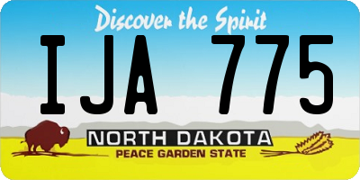 ND license plate IJA775