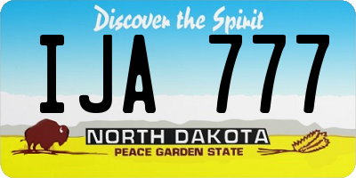 ND license plate IJA777