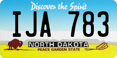ND license plate IJA783