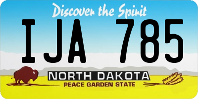 ND license plate IJA785