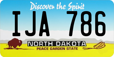 ND license plate IJA786