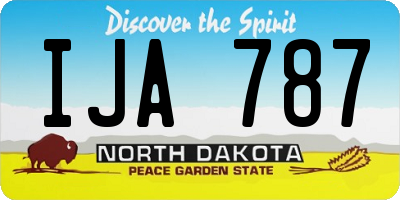 ND license plate IJA787