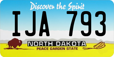 ND license plate IJA793