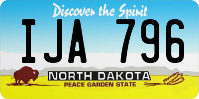 ND license plate IJA796