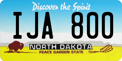 ND license plate IJA800