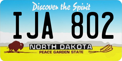 ND license plate IJA802