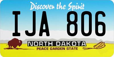 ND license plate IJA806