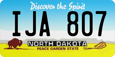 ND license plate IJA807