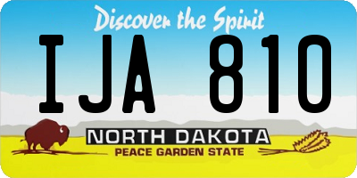 ND license plate IJA810