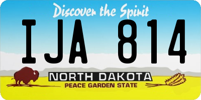 ND license plate IJA814