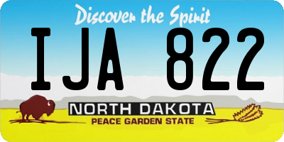 ND license plate IJA822